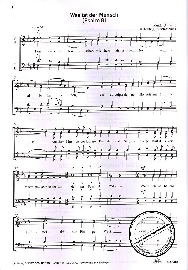 Notenbild für HELBL -C6426 - SINGET DEM HERRN - 7 PSALMVERTONUNGEN