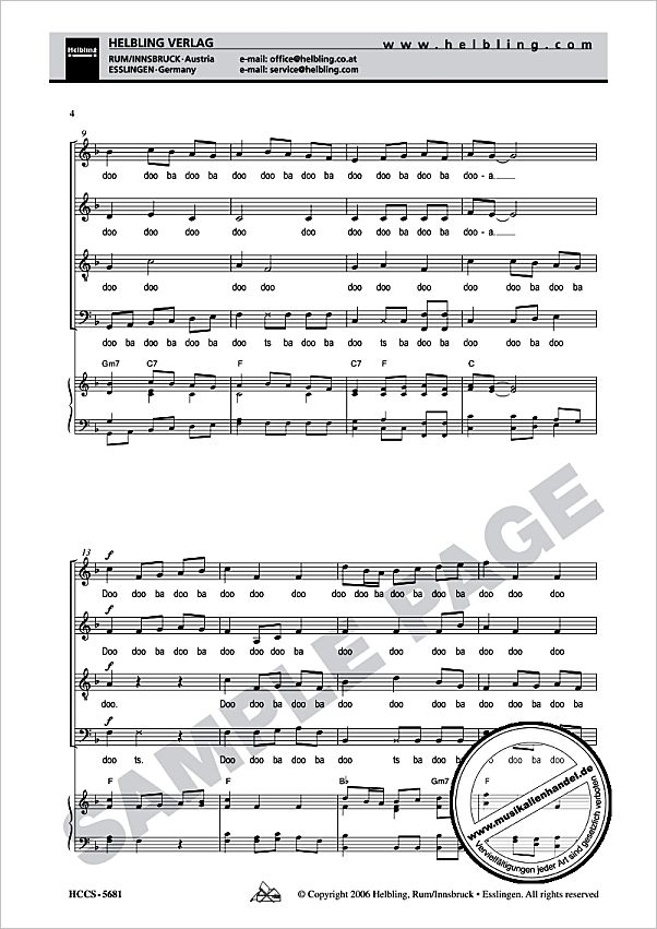 Notenbild für HELBL -HCCS-5681 - SWINGING ANNA MAGDALENA NACH BWV 114