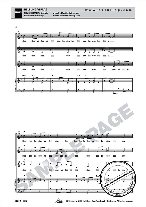Notenbild für HELBL -HCCS-5682 - SWINGING ANNA MAGDALENA NACH BWV 114