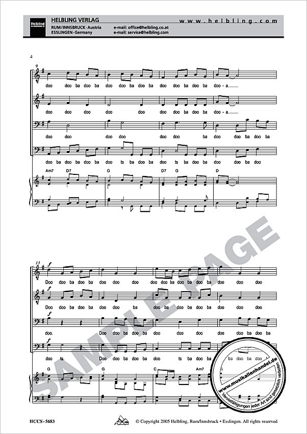 Notenbild für HELBL -HCCS-5683 - SWINGING ANNA MAGDALENA NACH BWV 114