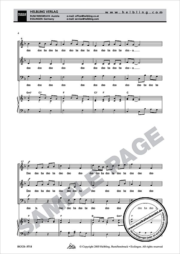 Notenbild für HELBL -HCCS-5711 - SWINGING ANNA MAGDALENA NACH BWV 114