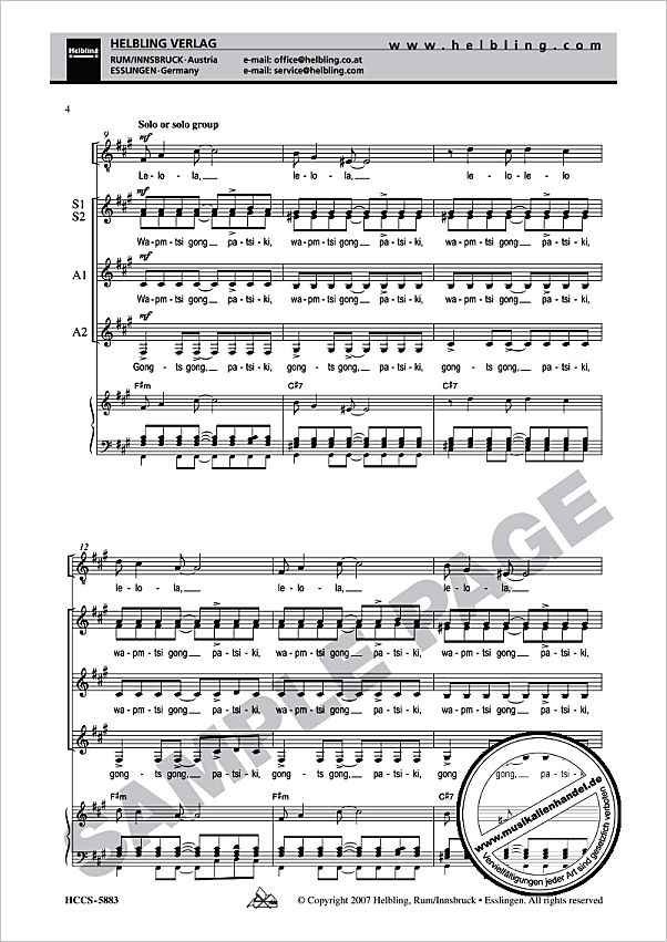 Notenbild für HELBL -HCCS-5883 - UN POQUITO CANTAS