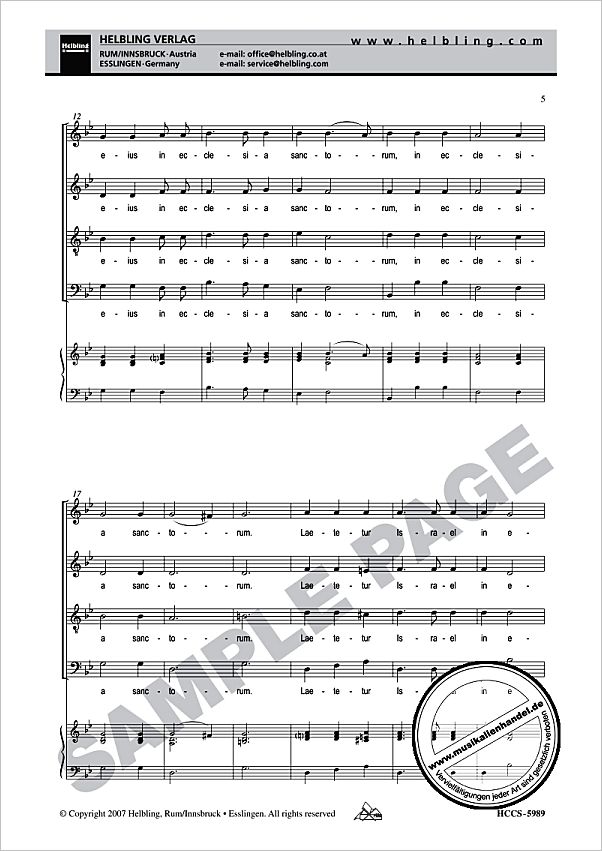 Notenbild für HELBL -HCCS-5989 - CANTATE DOMINO