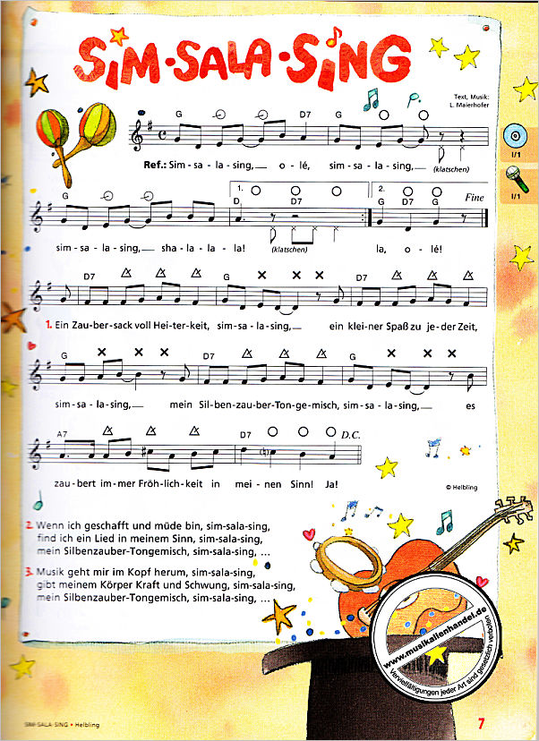 Notenbild für HELBL -S8715 - Sim sala sing - das Grundschulliederbuch