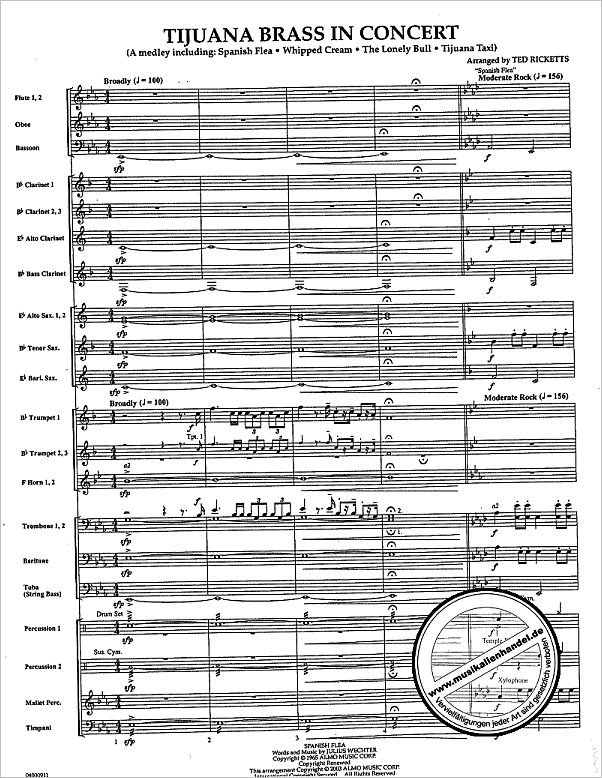 Notenbild für HL 4000910 - TIJUANA BRASS IN CONCERT - MEDLEY