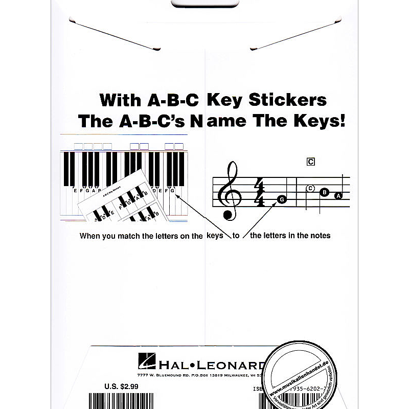 Notenbild für HL 1009 - Abc Keyboard stickers / Aufkleber Tastatur