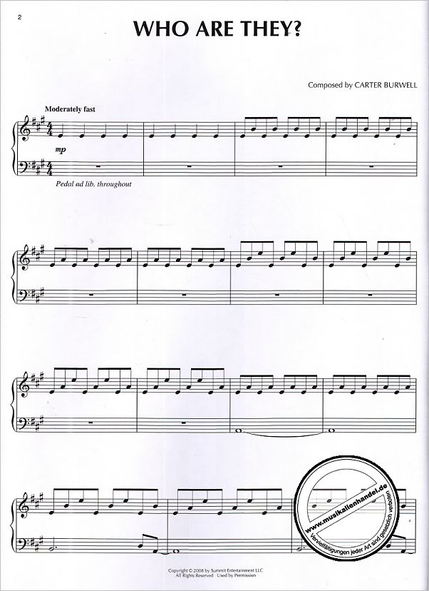 Notenbild für HL 313440 - TWILIGHT - THE SCORE