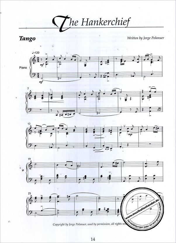 Notenbild für HL 465 - TANGO FOR PIANO