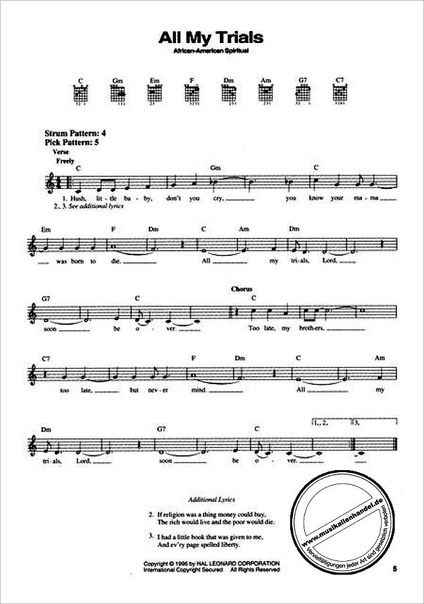 Notenbild für HL 702180 - FOLKSONGS EASY GUITAR