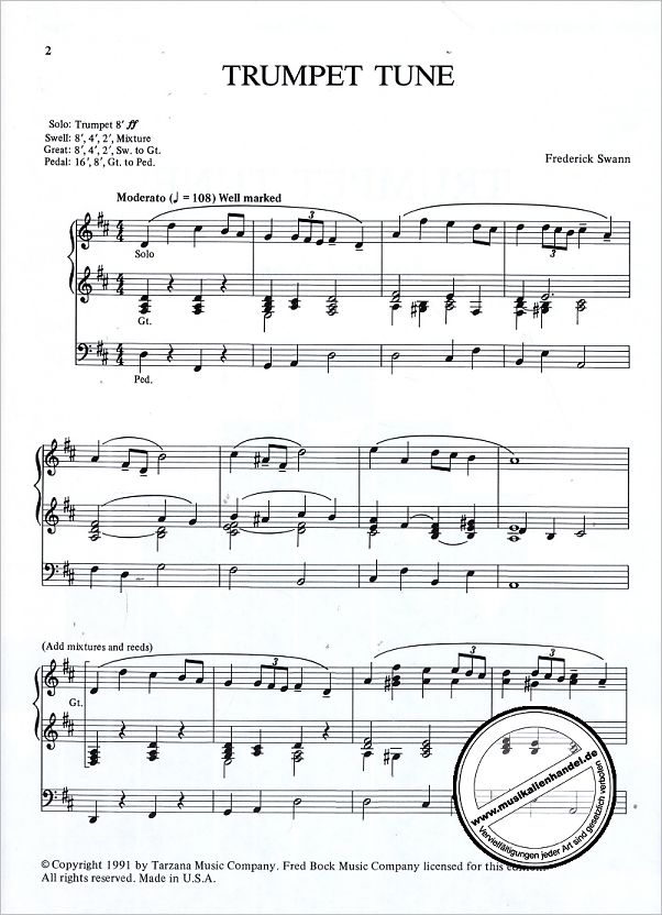 Notenbild für HL 8738399 - TRUMPET TUNE