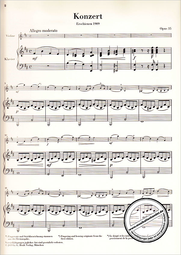 Notenbild für HN 1048 - Konzert h-moll op 35