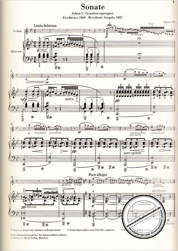 Notenbild für HN 1105 - Sonate G-Dur op 13
