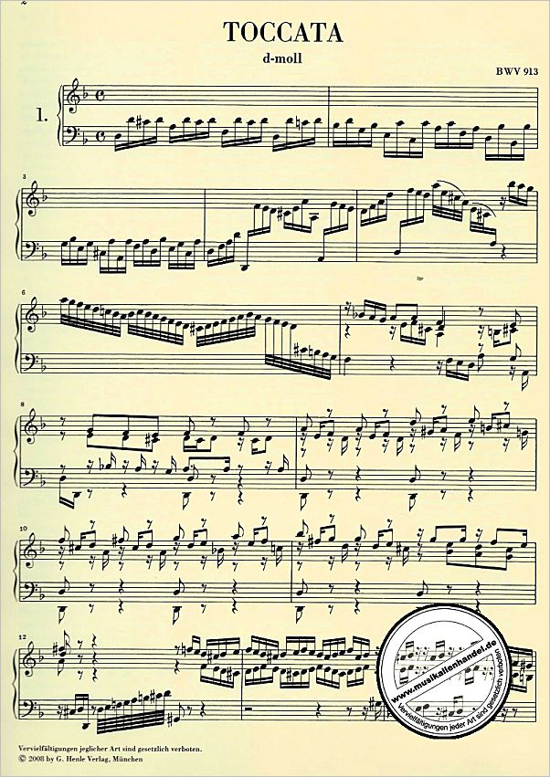 Notenbild für HN 1126 - TOCCATEN BWV 910-916