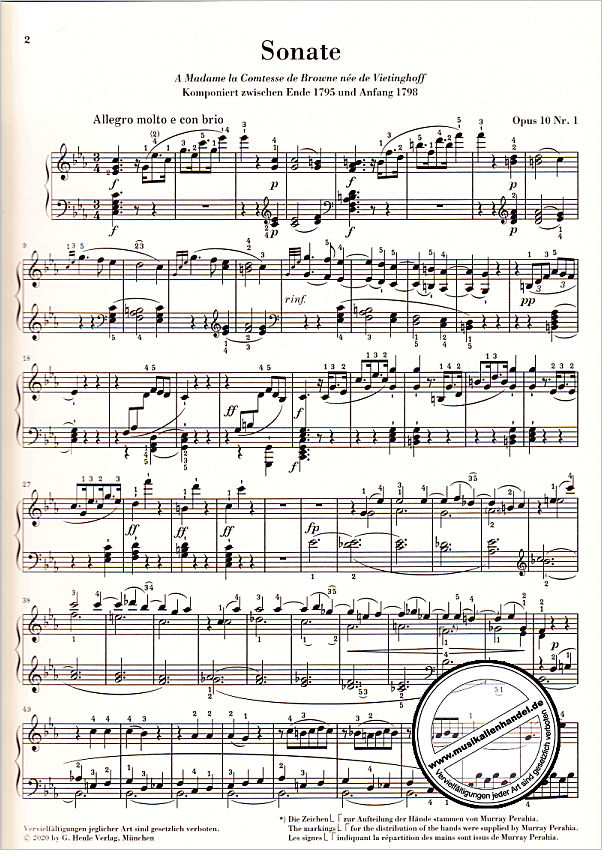 Notenbild für HN 1128 - Sonate 5 c-moll op 10/1