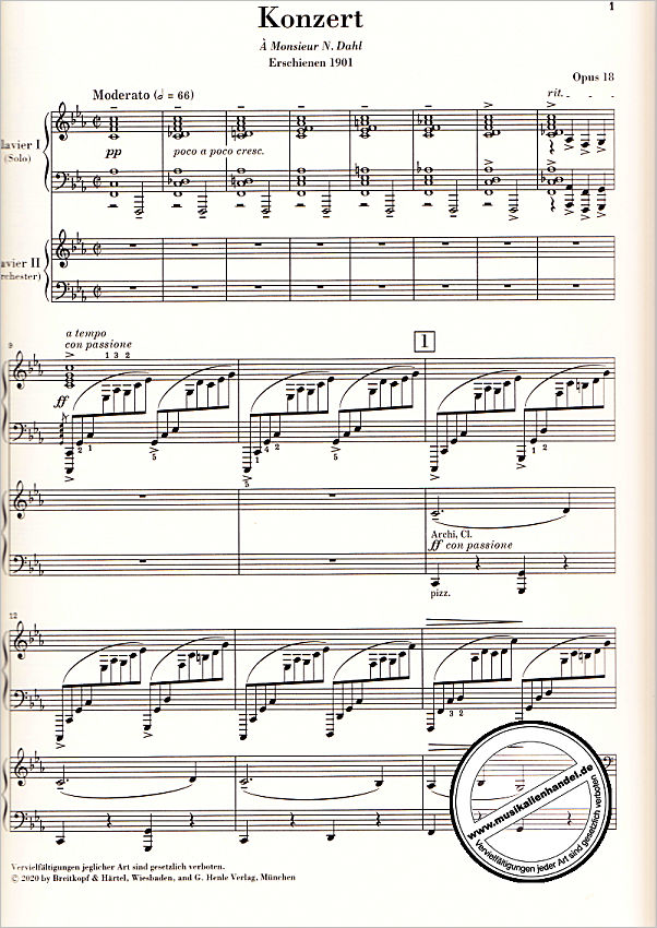 Notenbild für HN 1214 - Konzert 2 c-moll op 18
