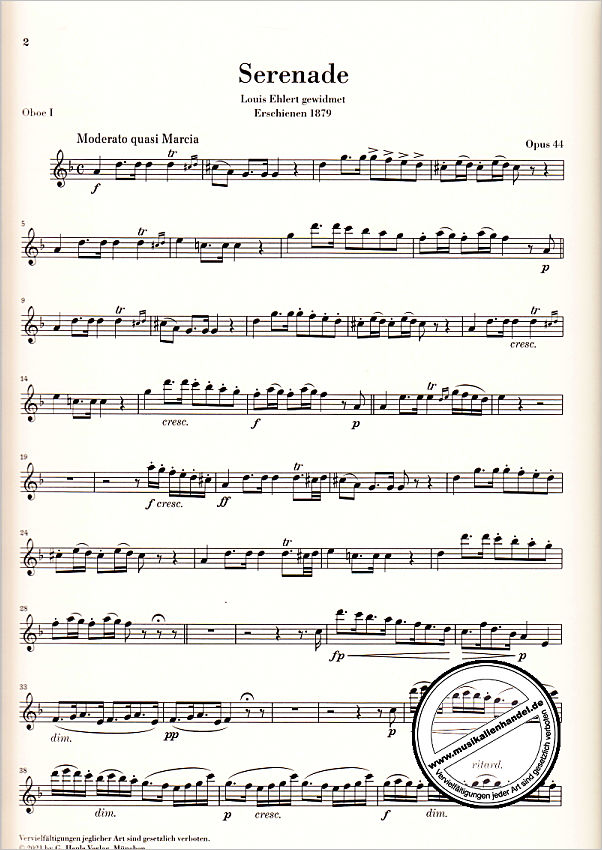 Notenbild für HN 1234 - Serenade d-moll op 44