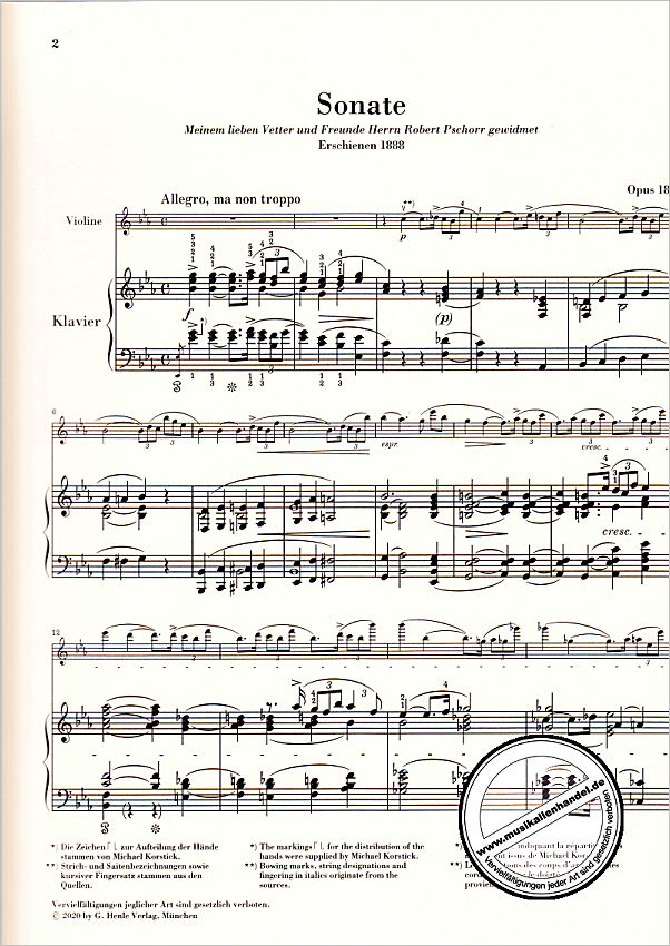 Notenbild für HN 1298 - Sonate Es-Dur op 18