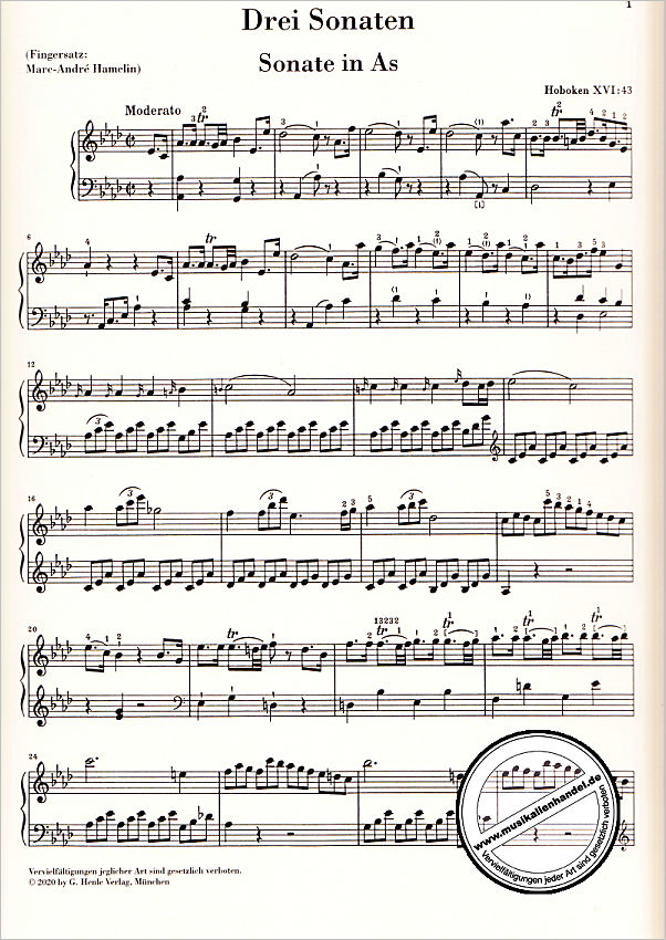 Notenbild für HN 1340 - Sämtliche Sonaten 3