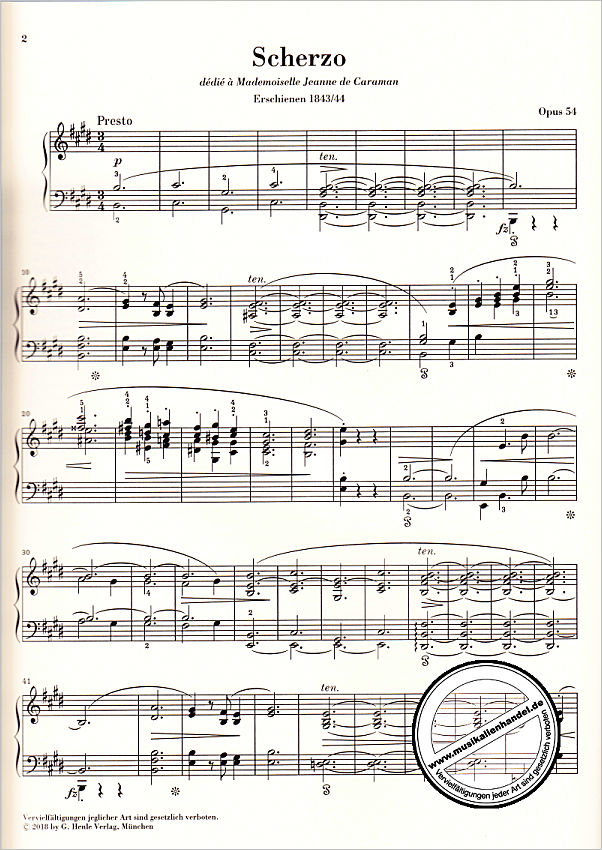 Notenbild für HN 1343 - Scherzo E-Dur op 54