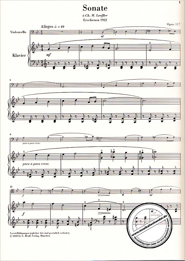Notenbild für HN 1358 - Sonate 2 g-moll op 117
