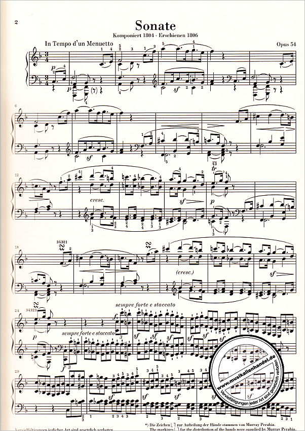 Notenbild für HN 1366 - Sonate 22 F-Dur op 54