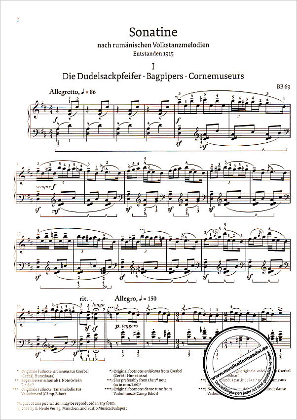 Notenbild für HN 1401 - SONATINE