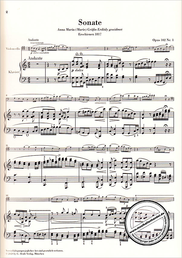 Notenbild für HN 1474 - Sonate C-Dur op 102/1