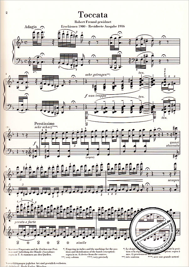 Notenbild für HN 1479 - Toccata d-moll BWV 565