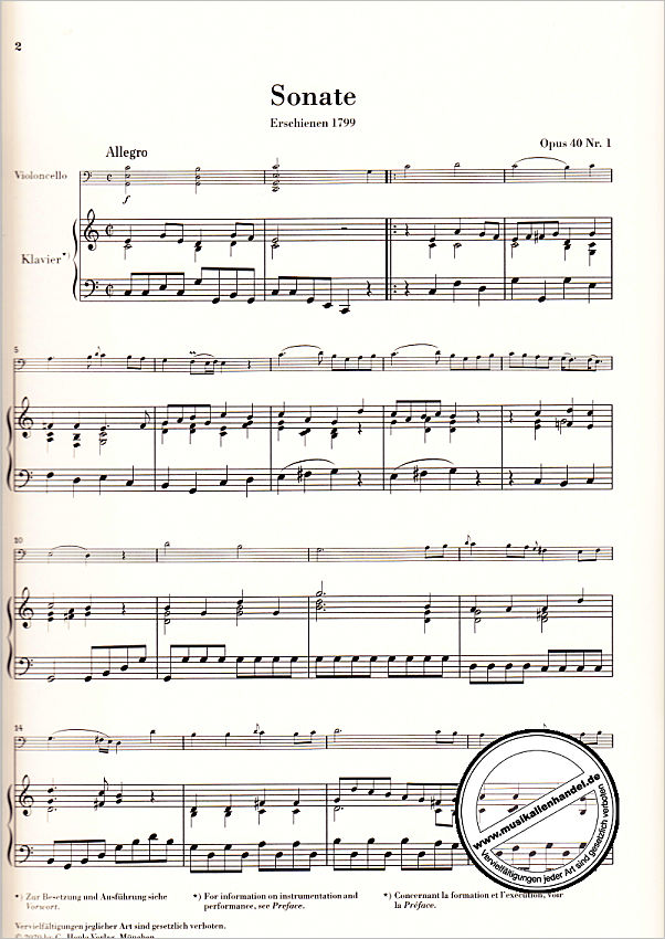 Notenbild für HN 1480 - Sonate C-Dur op 40/1