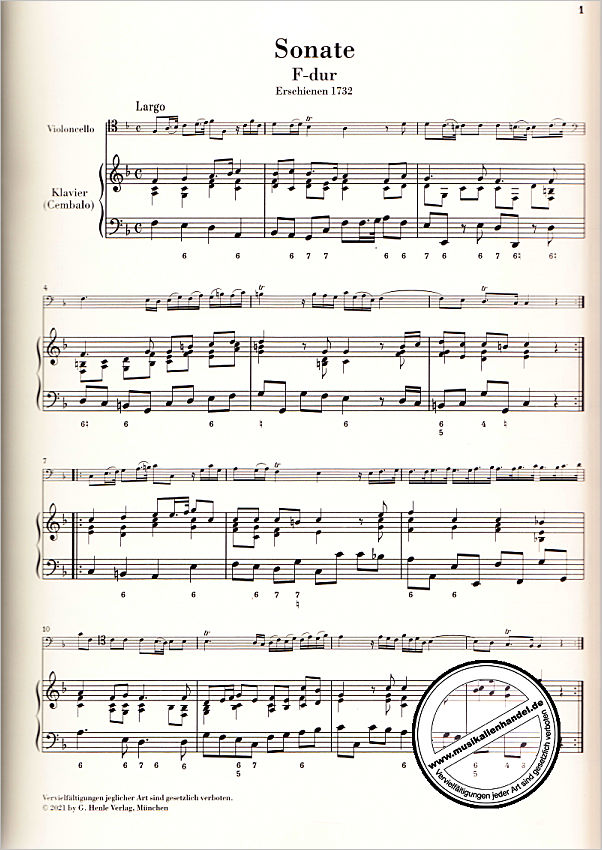Notenbild für HN 1481 - Sonate 1 F-Dur