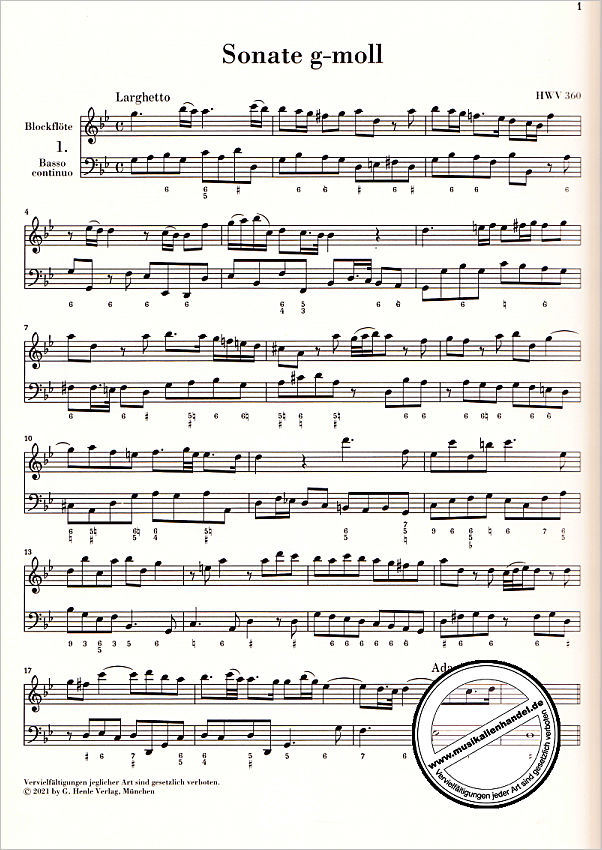 Notenbild für HN 1574 - 6 Sonaten