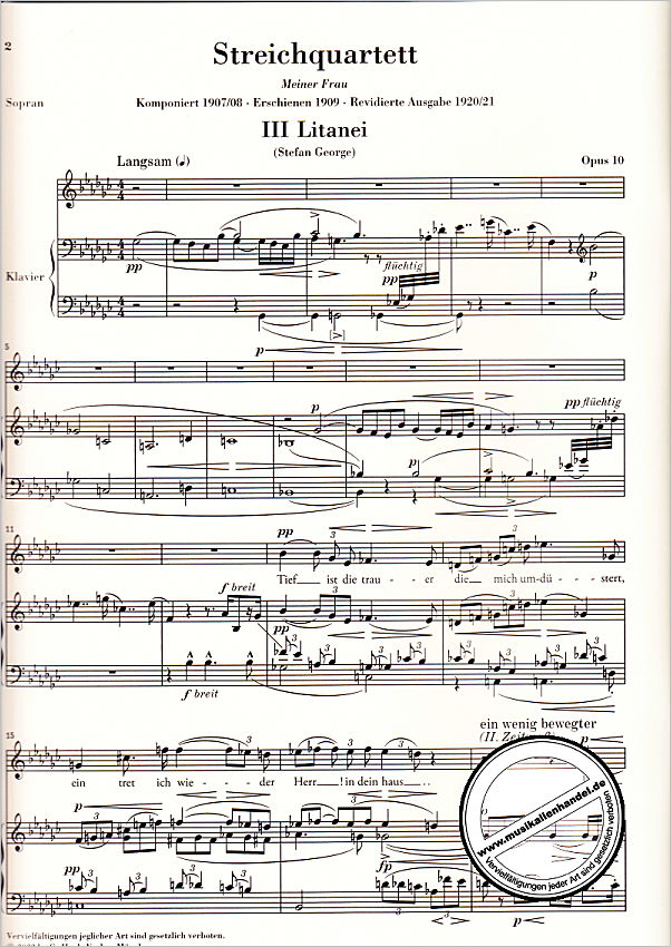 Notenbild für HN 1615 - Quartett 2 op 10