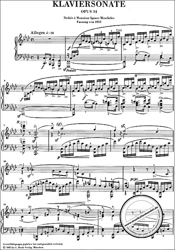 シューマン Klaviersonate f-moll Op.14 Sonata no. 3 in F minor, op