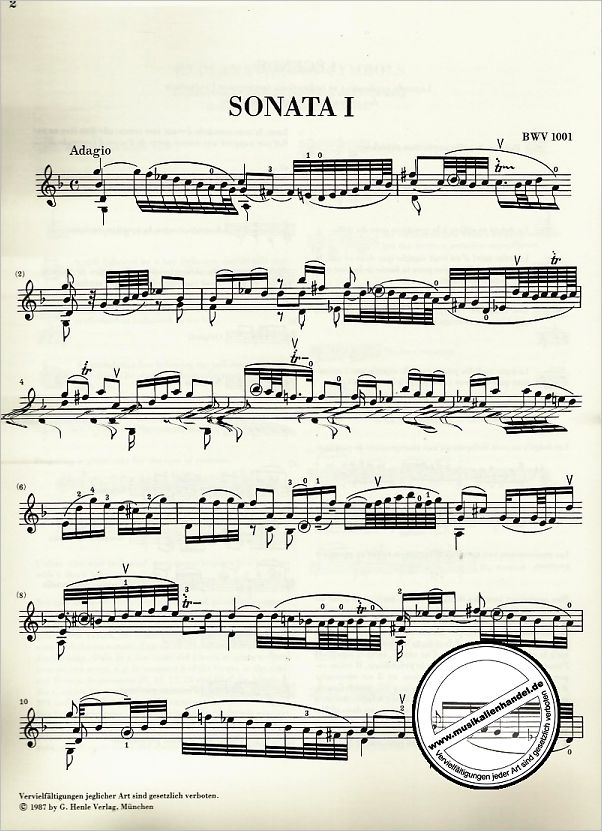 Notenbild für HN 356 - 3 SONATEN + 3 PARTITEN BWV 1001-1006 VL SOLO