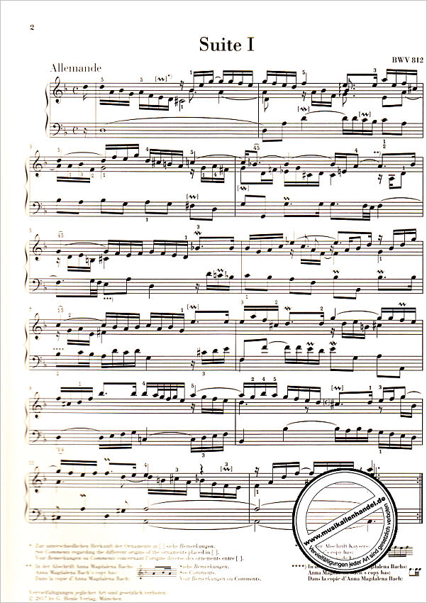 Notenbild für HN 593 - FRANZOESISCHE SUITEN BWV 812-817