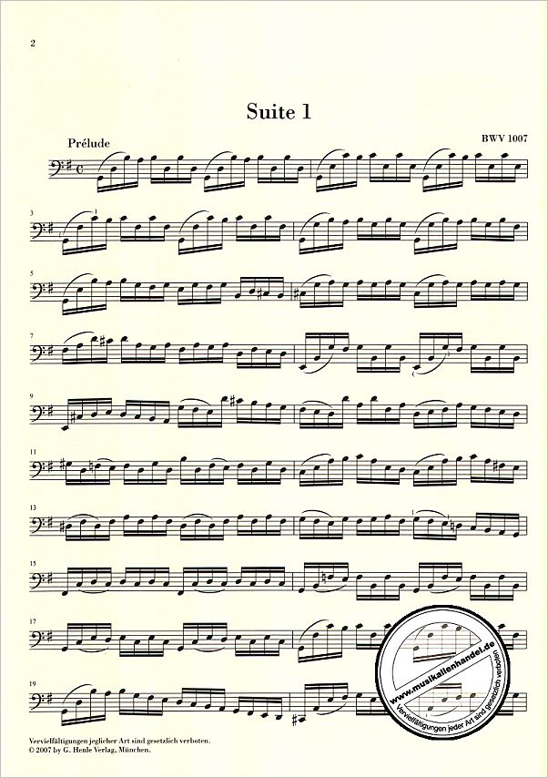 Notenbild für HN 666 - 6 SUITEN BWV 1007-1012 (VC)