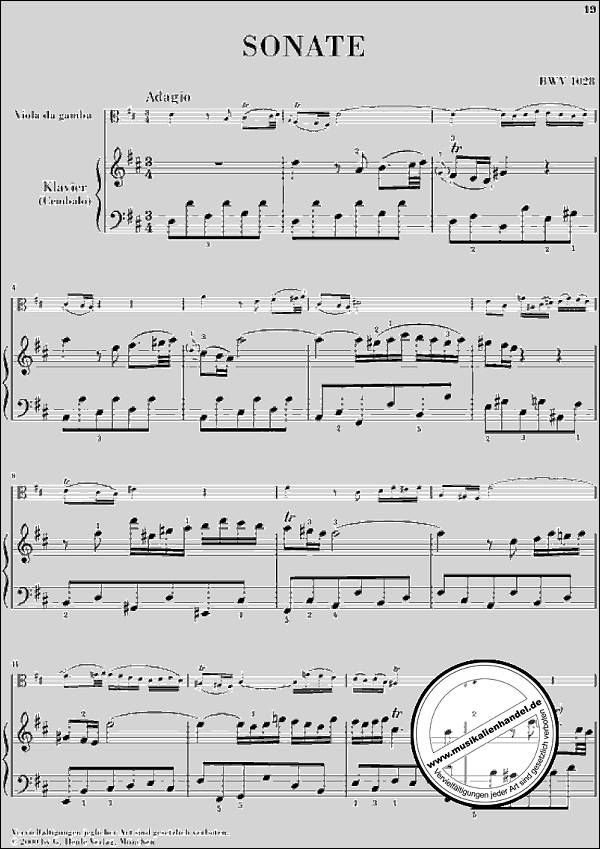 Notenbild für HN 684 - 3 SONATEN BWV 1027-1029  VDG CE