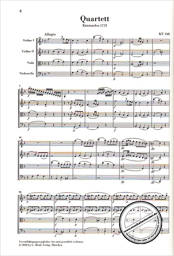 Notenbild für HN 7121 - Quartett 2