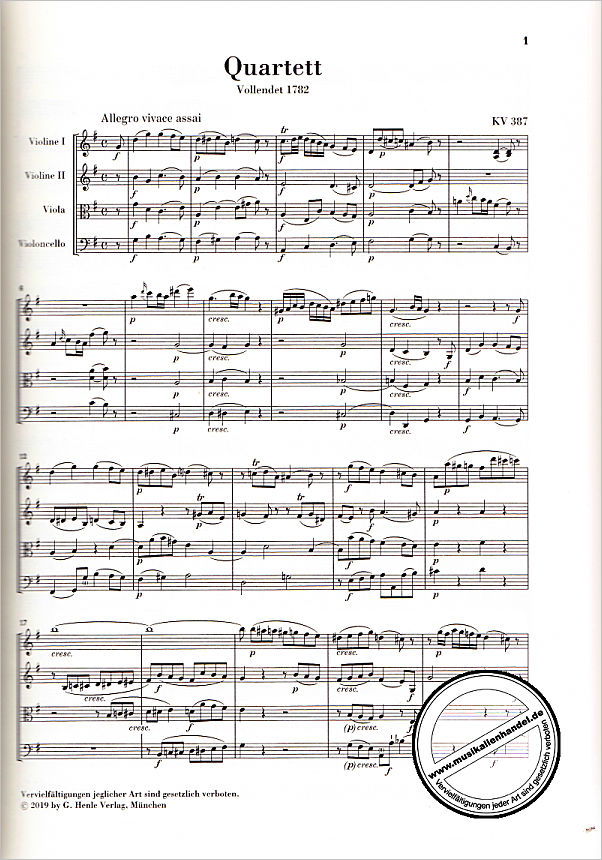 Notenbild für HN 7122 - Quartette 3