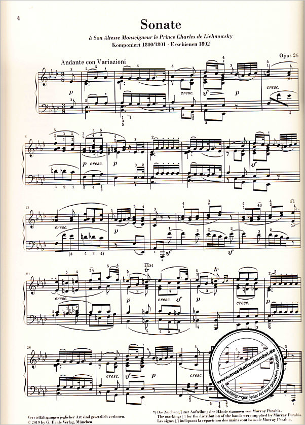 Notenbild für HN 834 - Sonaten 2 op 26 - 54