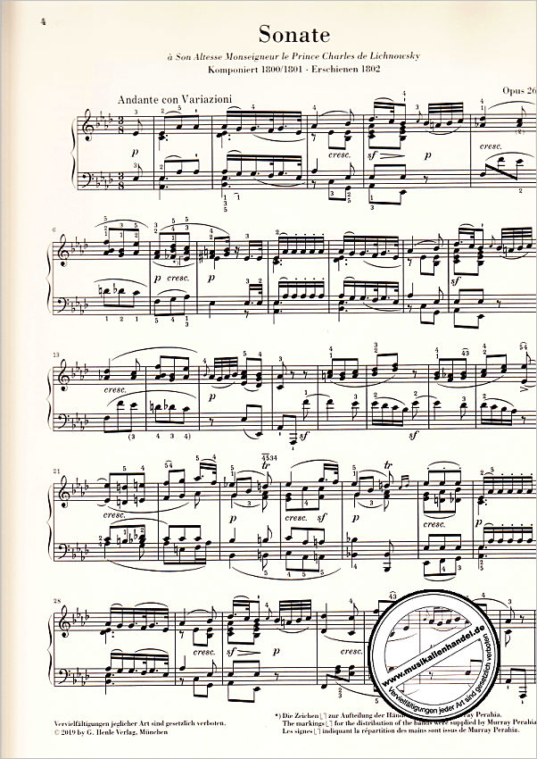 Notenbild für HN 835 - Sonaten 2 | Perahia Ausgabe