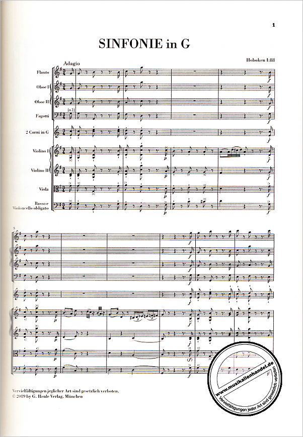 Notenbild für HN 9056 - Sinfonie G-Dur