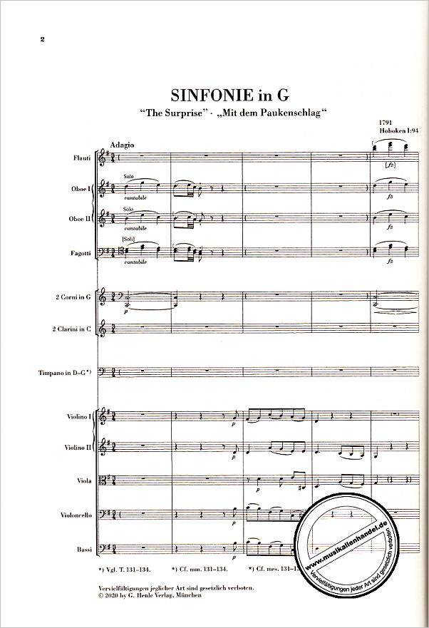 Notenbild für HN 9062 - Sinfonie mit dem Paukenschlag