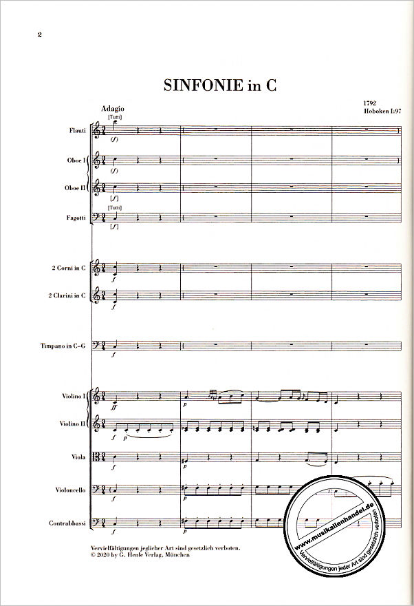 Notenbild für HN 9065 - Sinfonie 97 C-Dur Hob 1/97