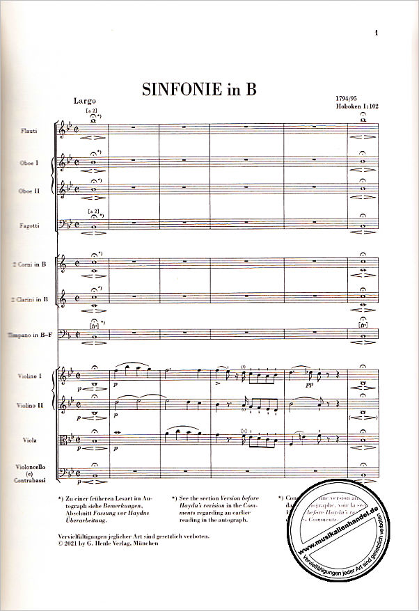Notenbild für HN 9070 - Sinfonie 102 B-Dur Hob 1/102