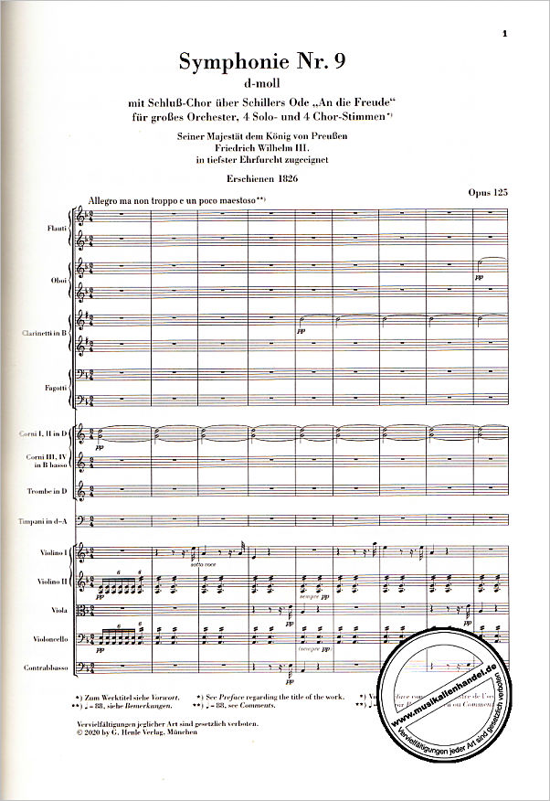 Notenbild für HN 9819 - Sinfonie 9 d-moll op 125