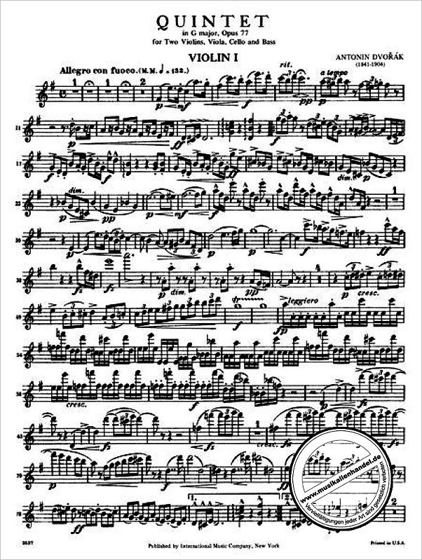 Notenbild für IMC 2537 - QUINTETT G-DUR OP 77