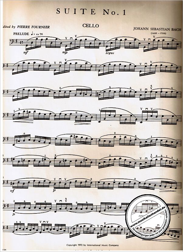 Notenbild für IMC 3125 - 6 SUITEN BWV 1007-1012 (VC)