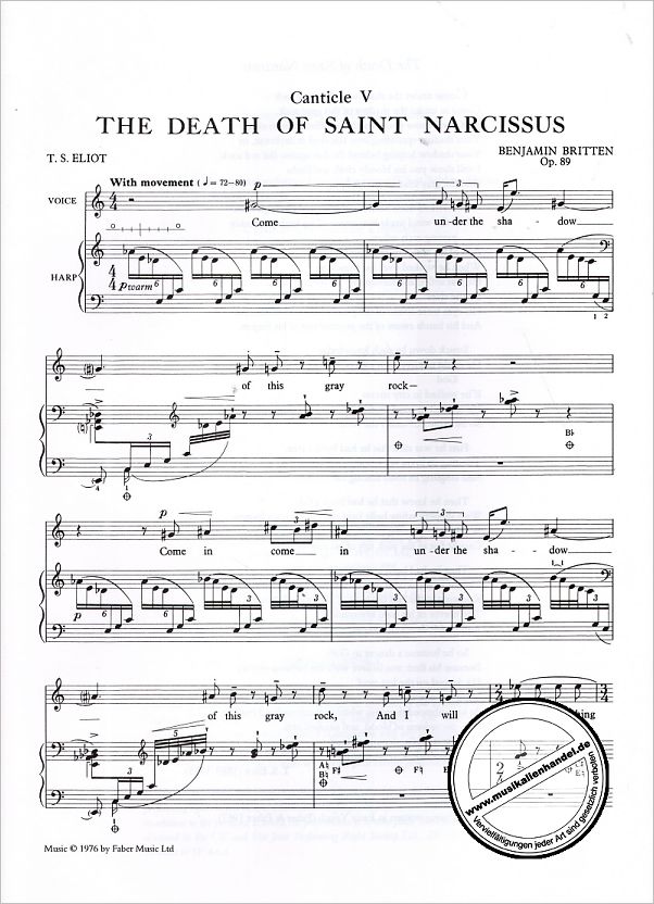 Notenbild für ISBN 0-571-50230-X - CANTICLE 5 THE DEATH OF SAINT