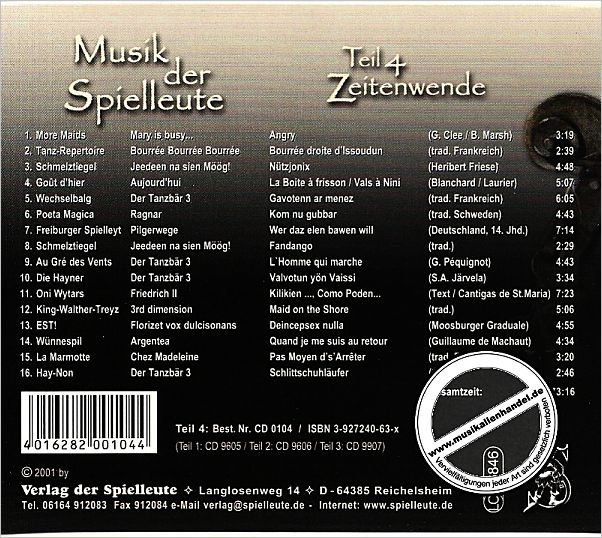 Notenbild für ISBN 3-927240-63-X - MUSIK DER SPIELLEUTE 4 - ZEITENWENDE